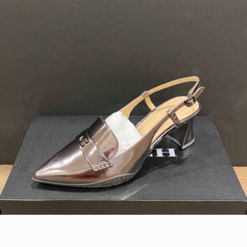 Coach Nikola Metal Leather Sling Back